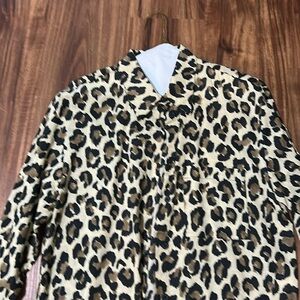 Zara leopard button down blouse dry cleaned